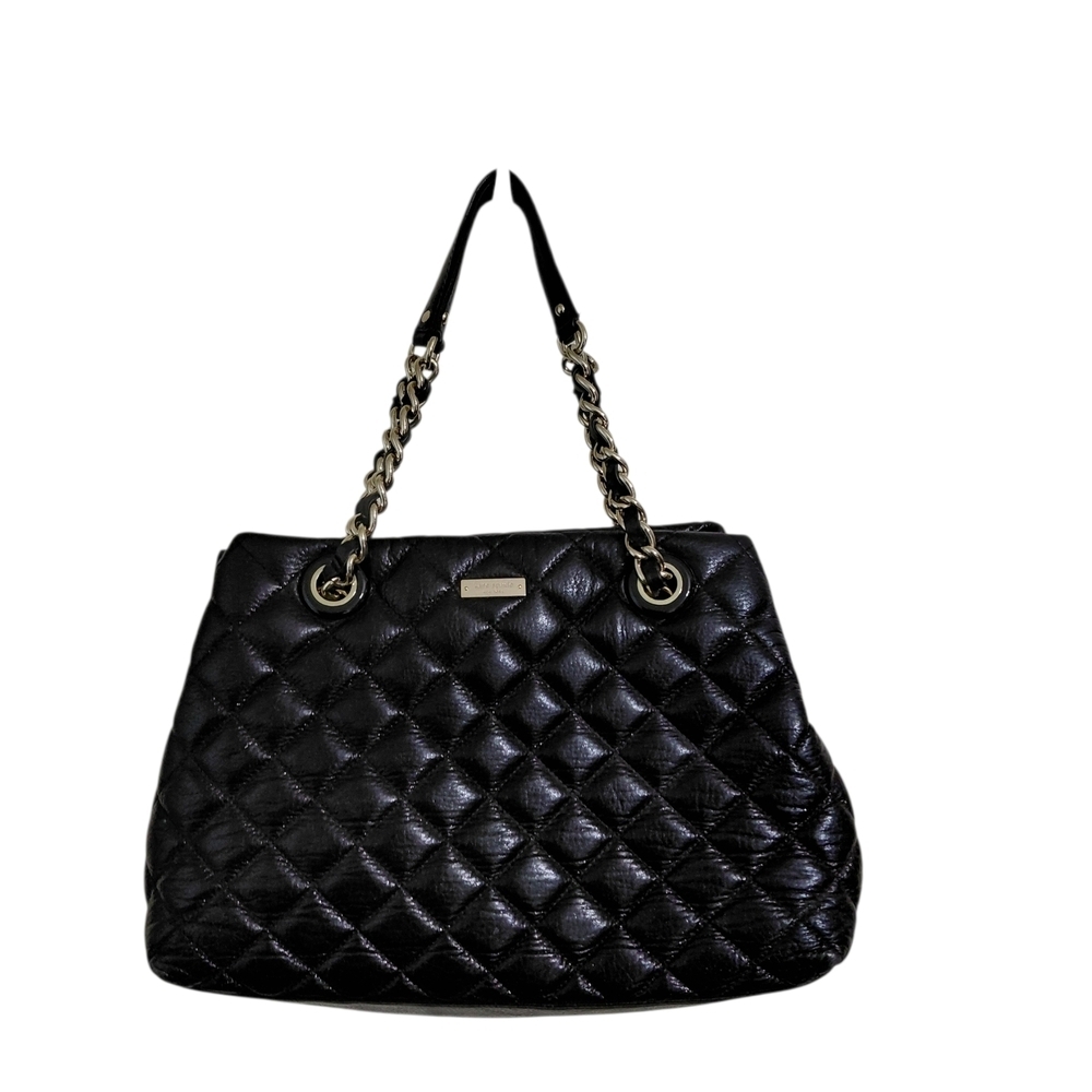 👜 kate spade Black Quilted Leather Shoulder Bag with Chain Handles